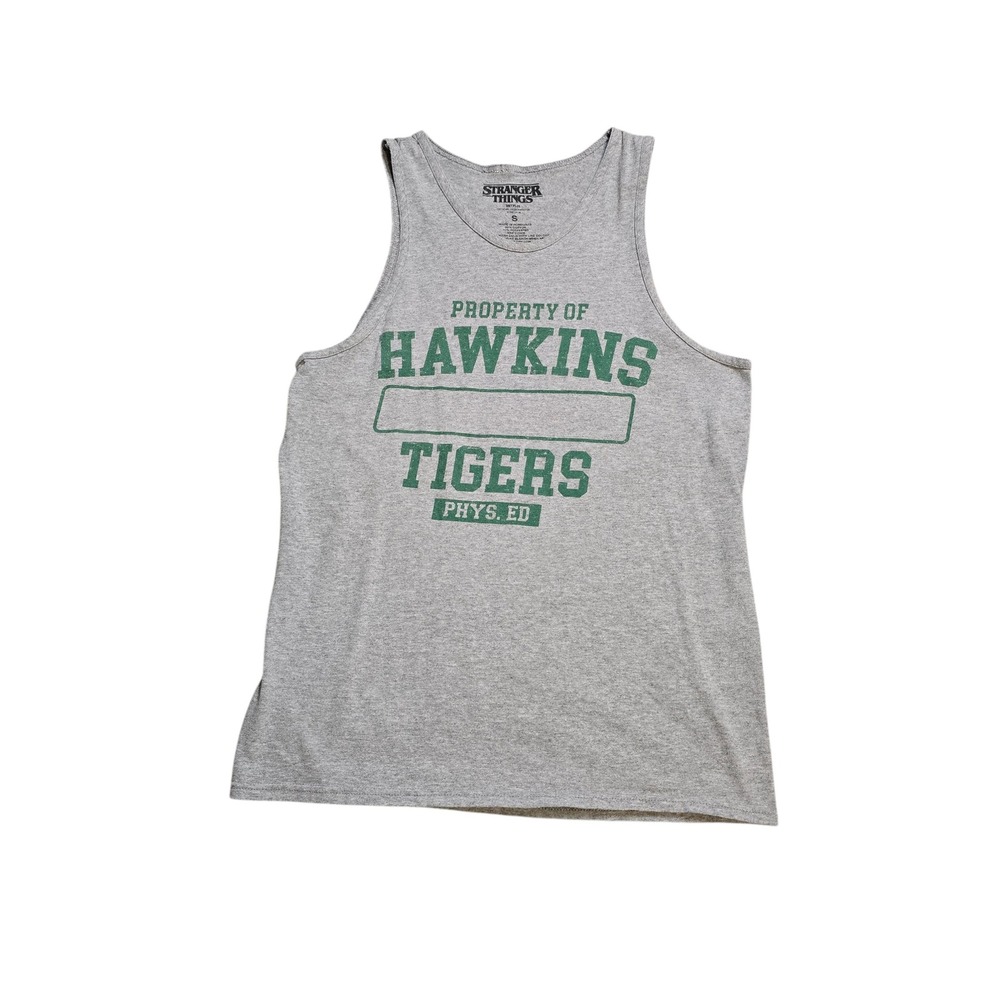 Stranger Things Unisex Heather Grey Hawkins Tigers Tank Top S